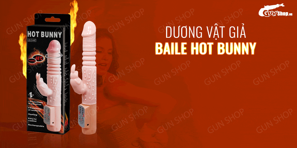 Dương vật giả rung, thụt, phát nhiệt - Baile Hot Bunny